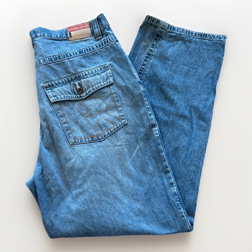 Vintage Rocawear‎ Jeans Mens 36 x 32 Loose Fit Denim Y2K Baggy Wide Leg Skater